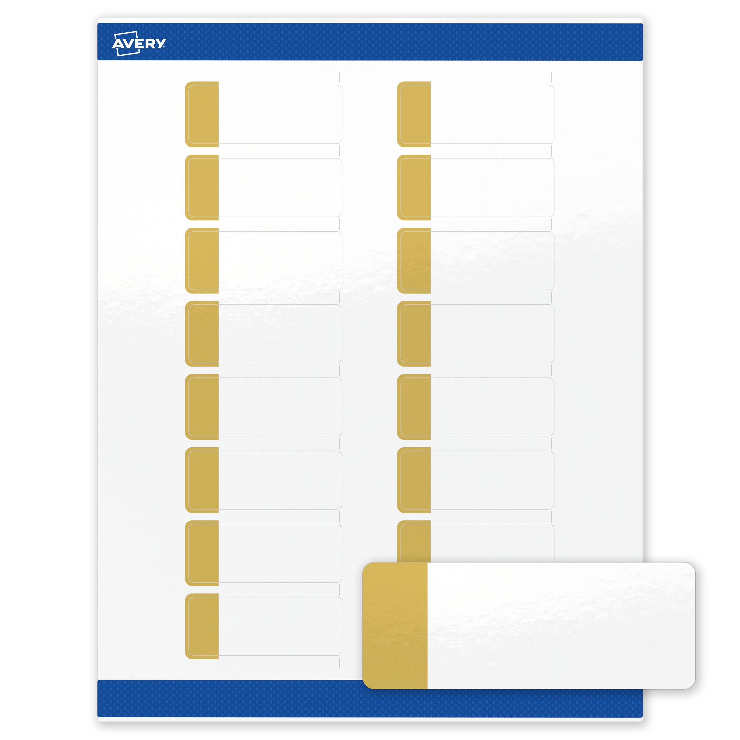 "Avery - Labels, 1"" x 2-5/8"", Glossy Dipped Gold Edge - White" price history on PriceWatchPro