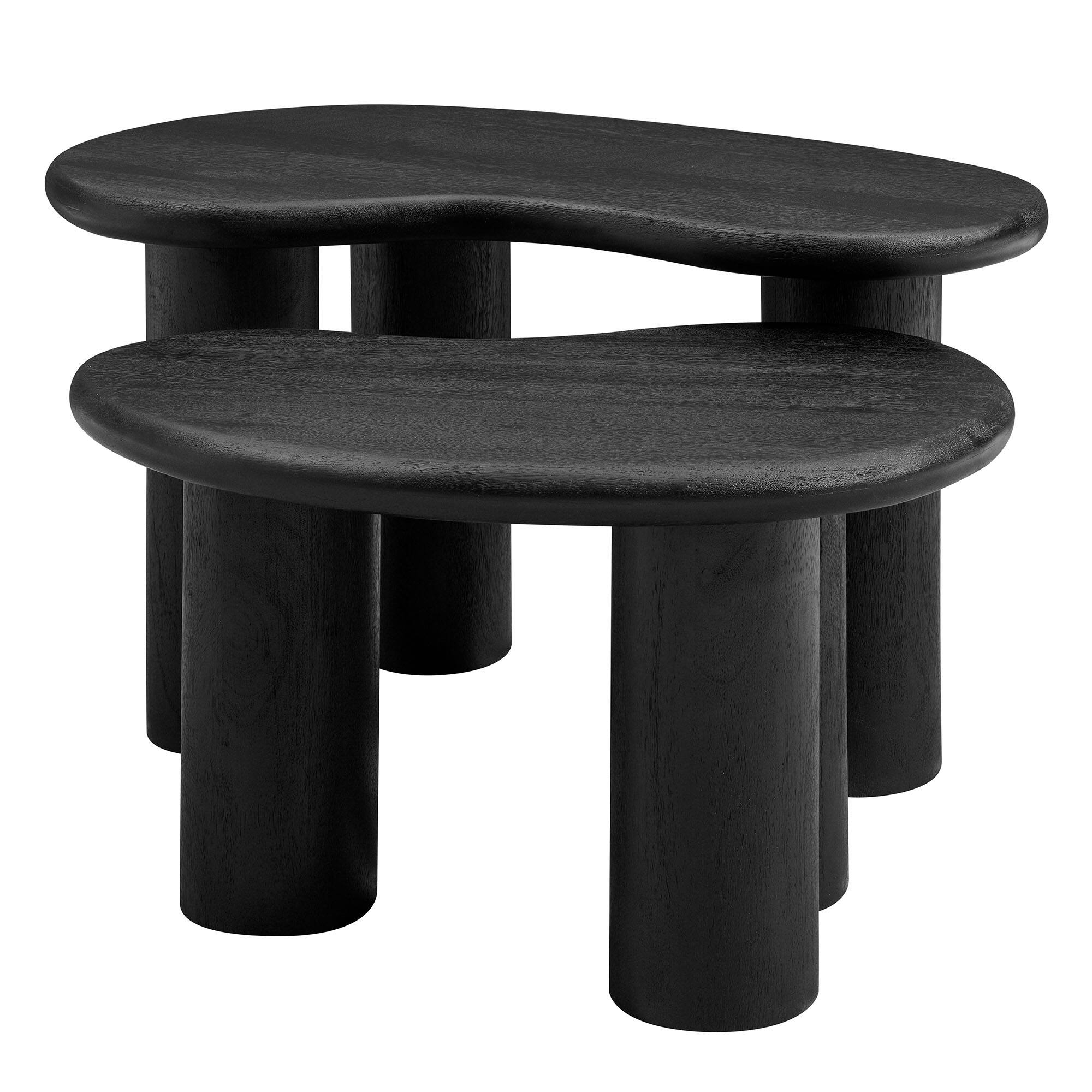 Alt View 4. Modway - Hackney Mango Wood Nesting Coffee Table Set by Modway - Black.