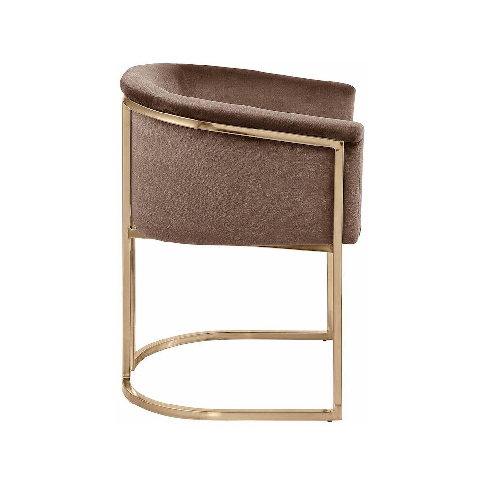 Alt View 3. Meridian Furniture - Tierra Brown Velvet Dining Chair - Brown.