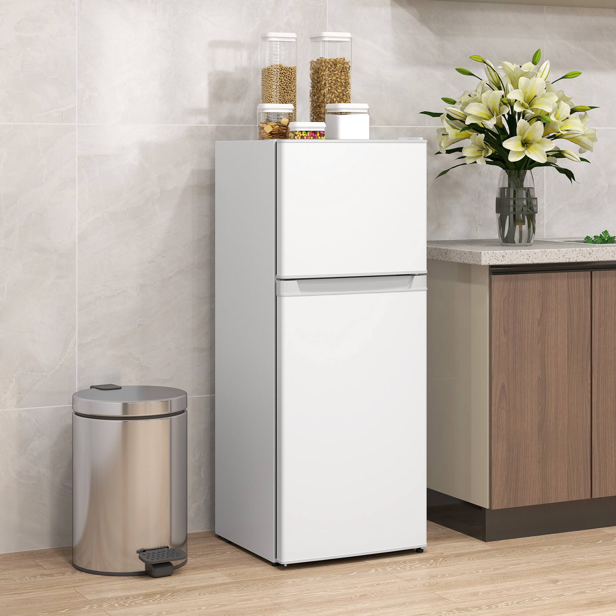 Alt View 1. Homcom - Fridge with Freezer - White.