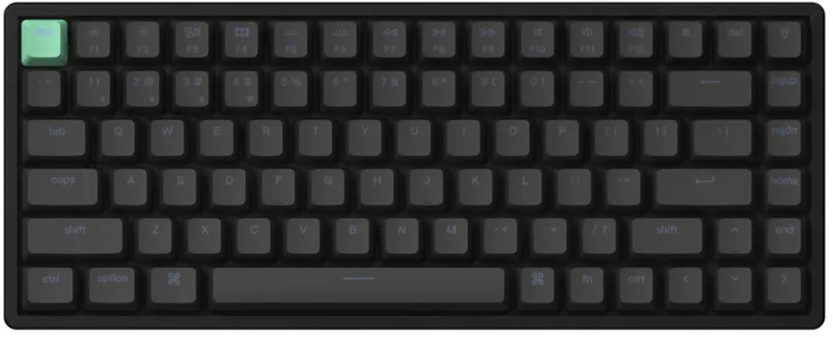 Keychron - K2 HE 75% Custom Wireless RGB Mechanical Keyboard with Programmable QMK/VIA Hot-Swappable Magnetic Switch - Black