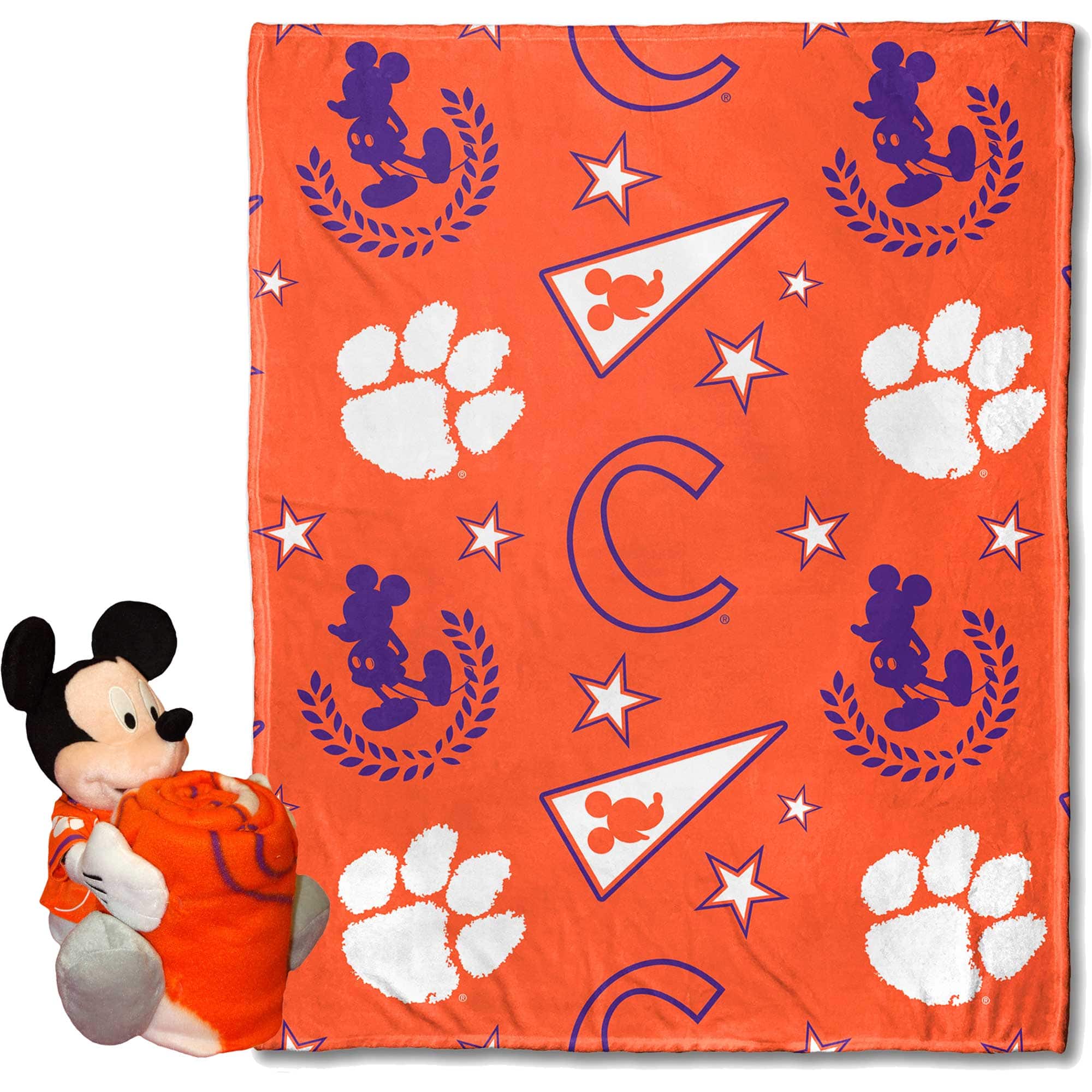 Northwest - Clemson Tigers Mickey Hugger Pillow & Silk Touch Throw Set - Multicolor