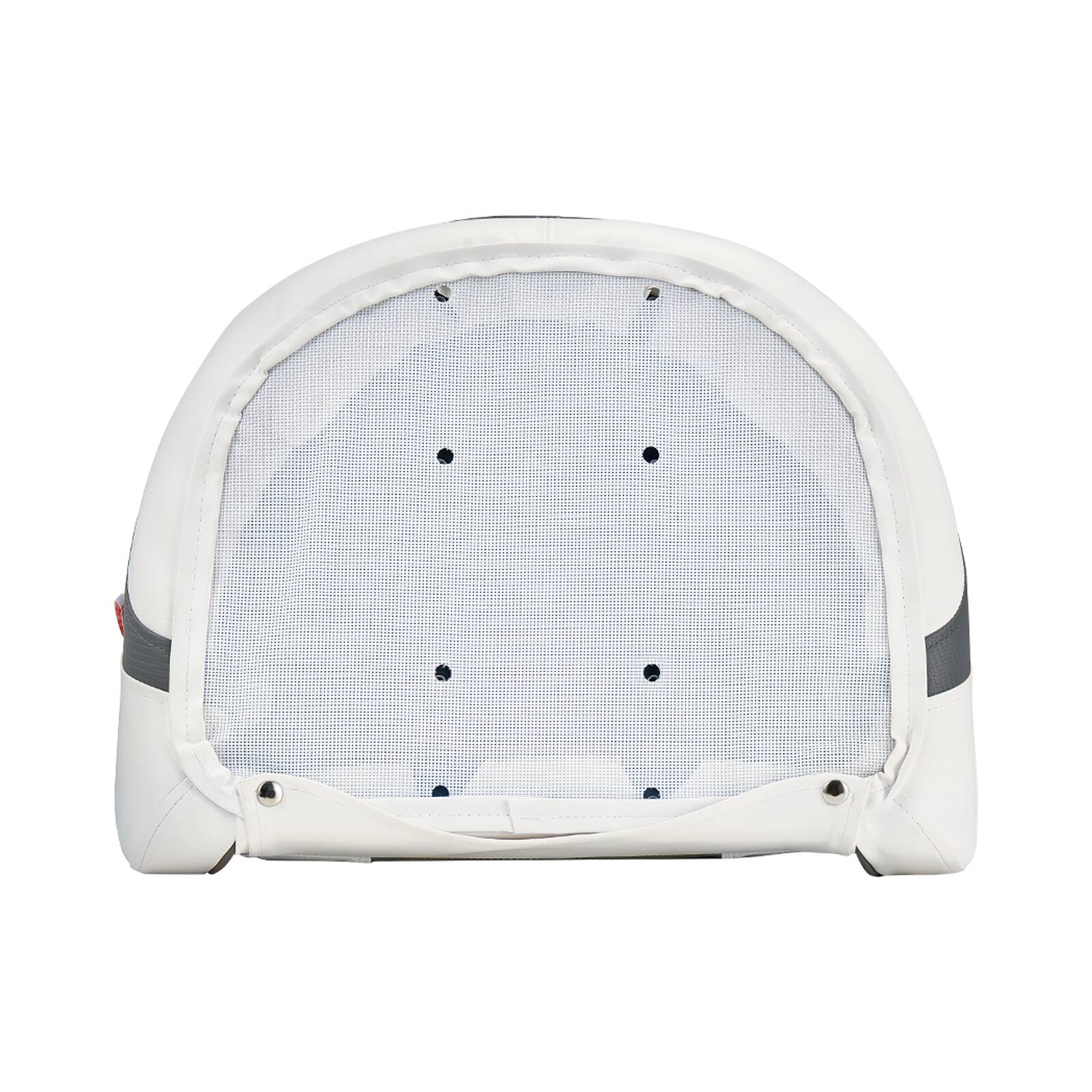 Alt View 5. VEVOR - Boat Seat, High Backrest, Flip Up Boat Seat Captain Bucket Seat with Thickened Sponge Cushion & Waterproof PVC Leather - White & Grey.