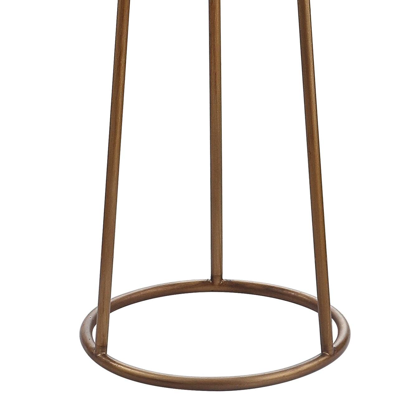 Alt View 3. Jonathan Y - Stork 52" Feather Metal LED Floor Lamp, White/Gold - Gold.