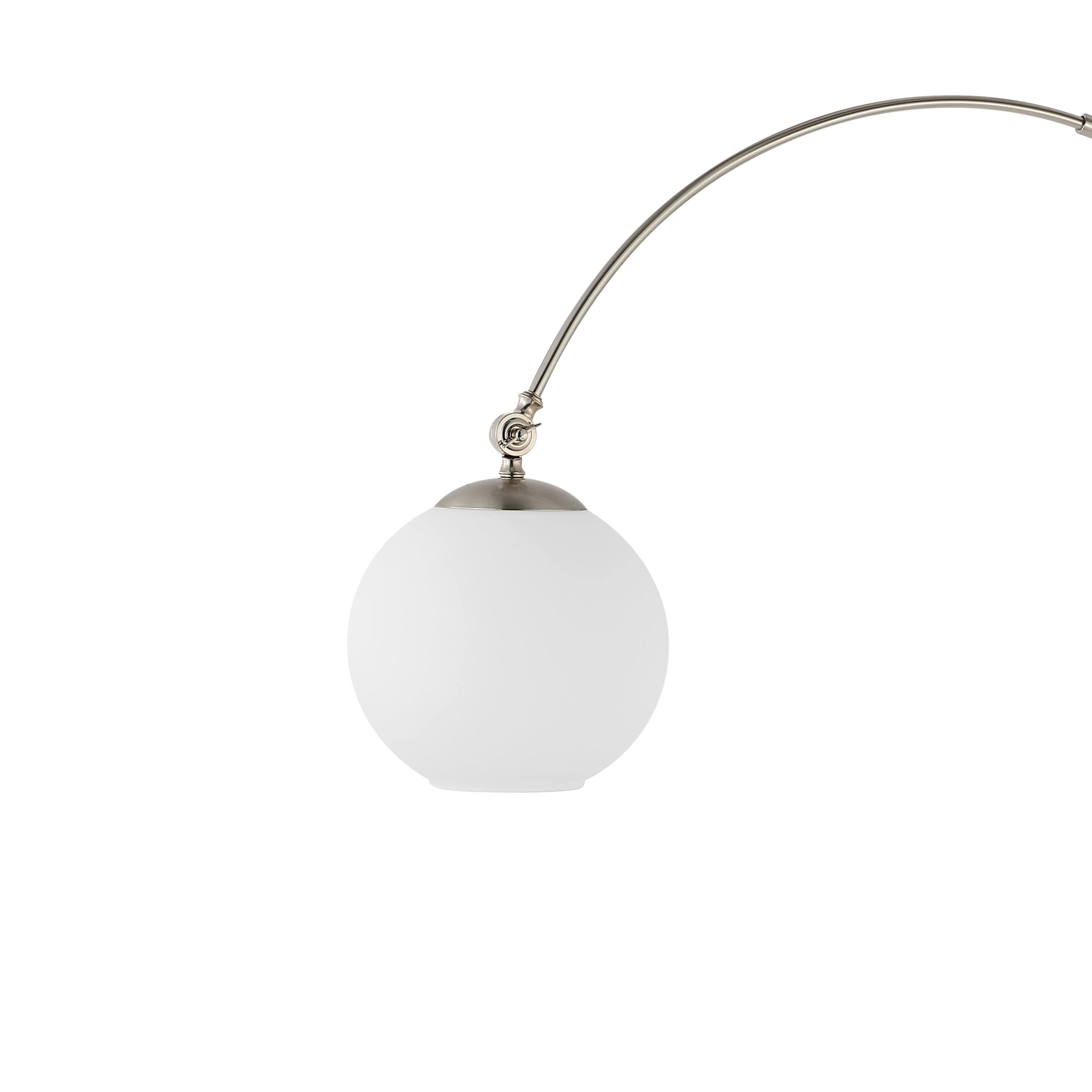 Alt View 4. Jonathan Y - Nora 71" Coastal Vintage Iron LED Floor Lamp, Nickel/White - Nickel.