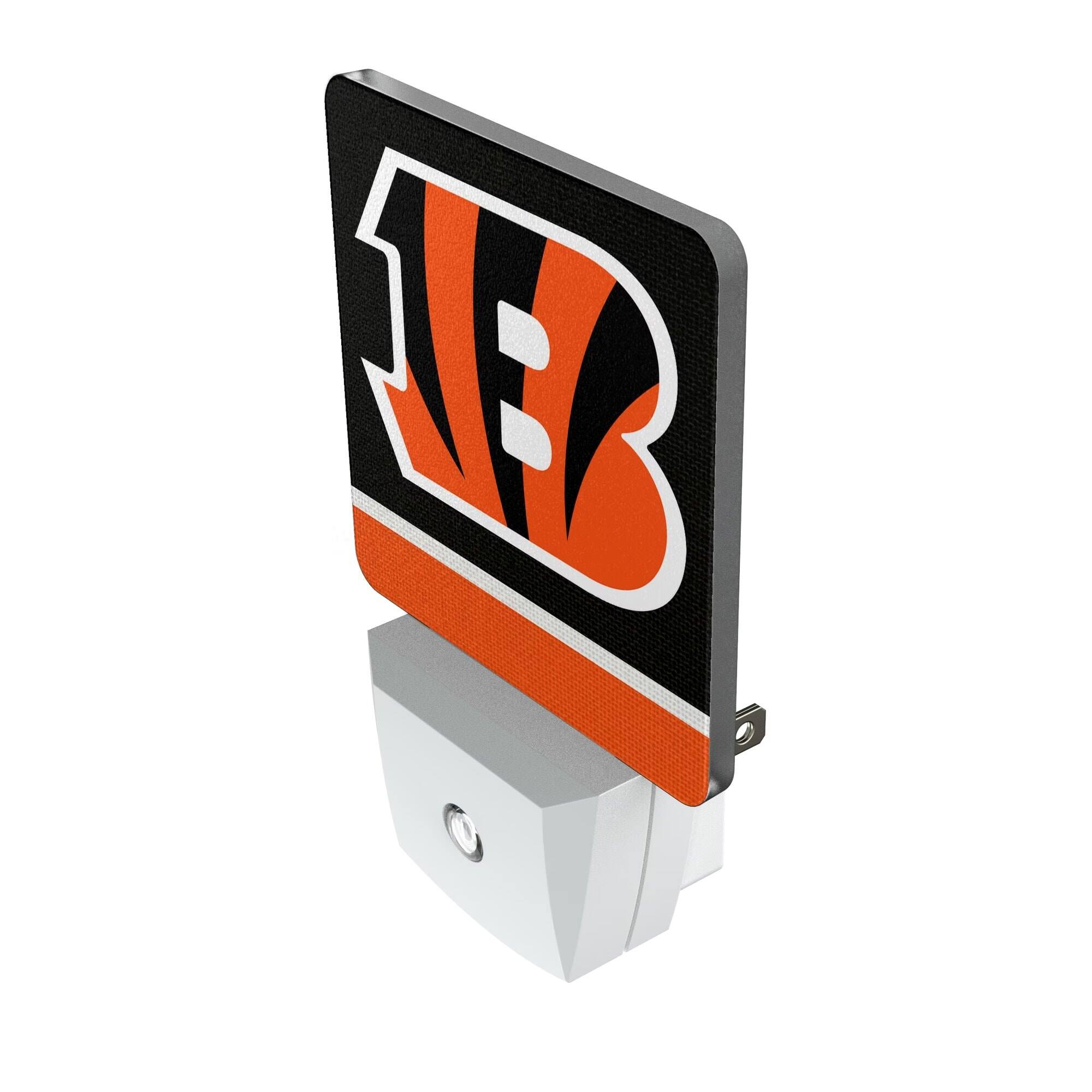 Alt View 1. Keyscaper - Cincinnati Bengals Stripe Design Nightlight 2-Pack - Multicolor.