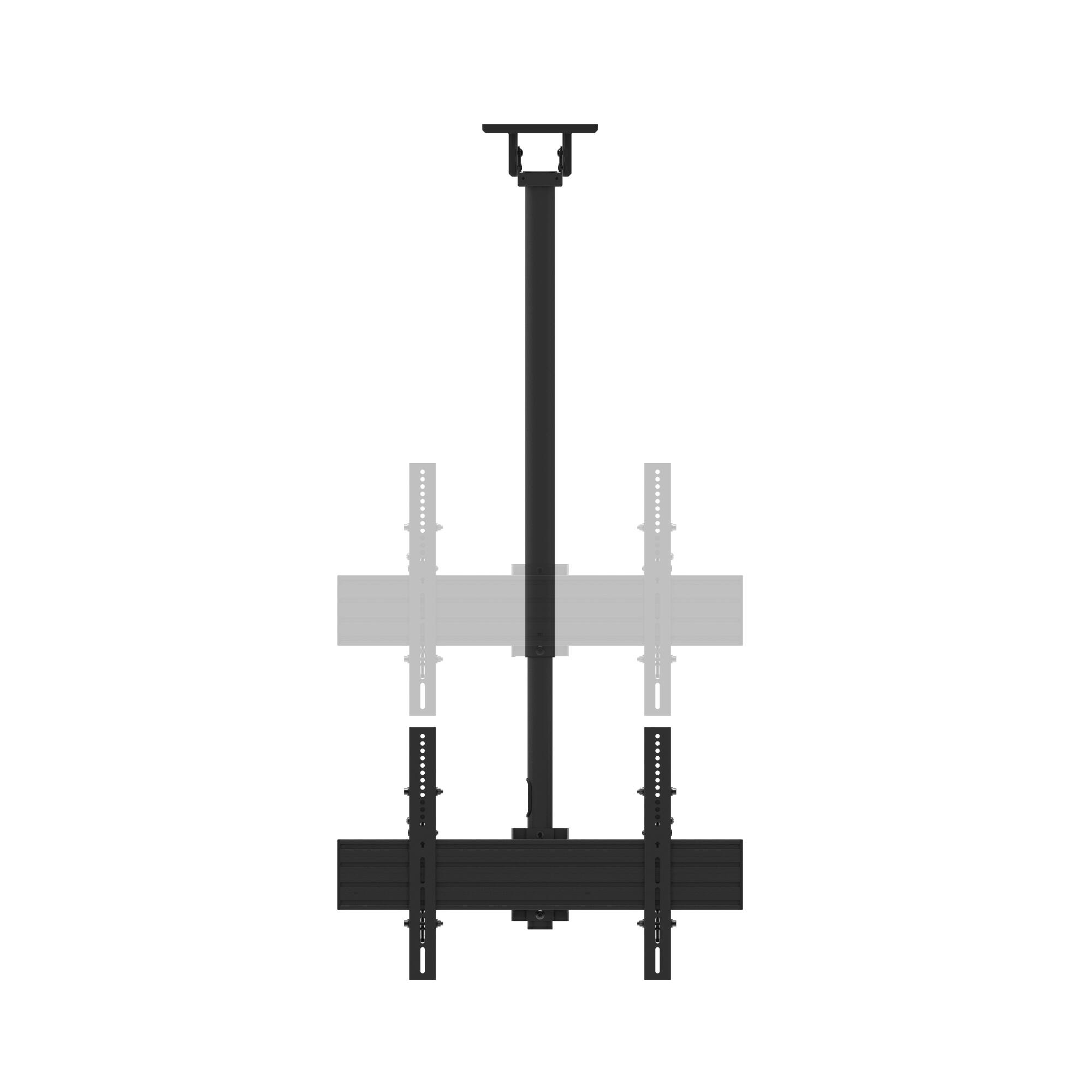 Left. Kanto - Back-to-Back Dual Screen TV Ceiling Mount for 40” to 80” TVs - Black.