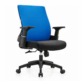 LeisureMod - Brio Ergonomic Executive Office Chair, Lumbar Support, Adjustable Height, Computer Desk Chair, 360° Swivel & Tilt, Home - Blue