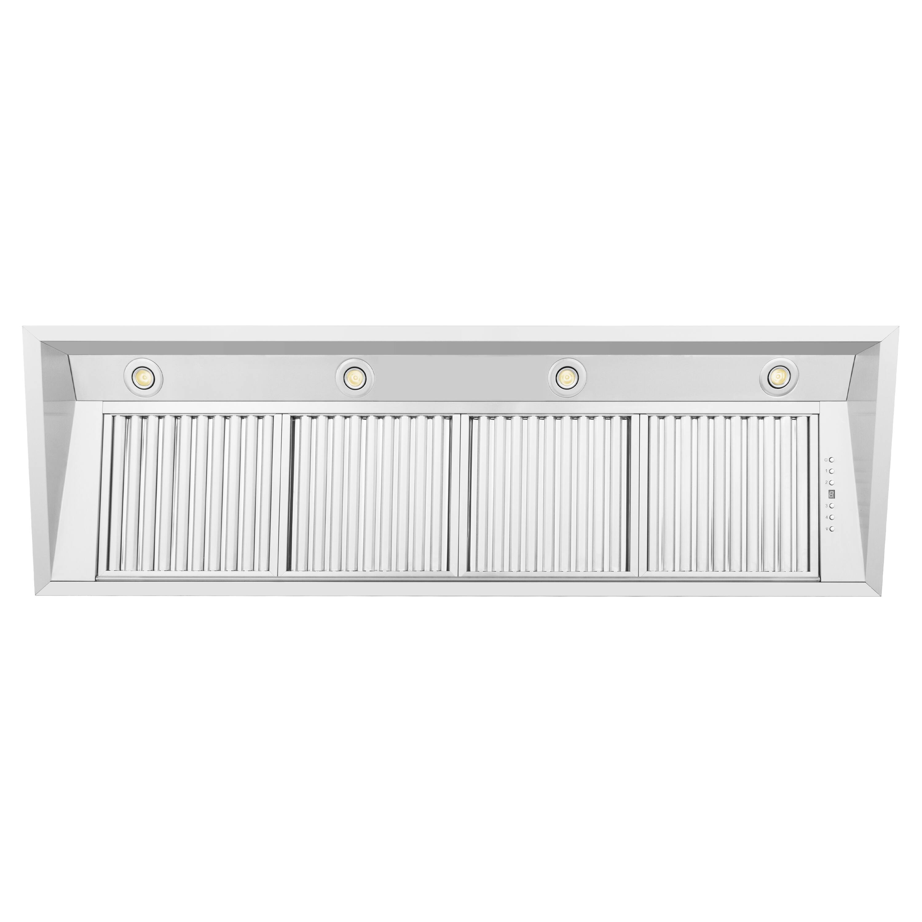 Left. ZLINE - ZLINE 58" Ducted Wall Mount Range Hood Insert in Stainless Steel (698-58) - Stainless Steel.