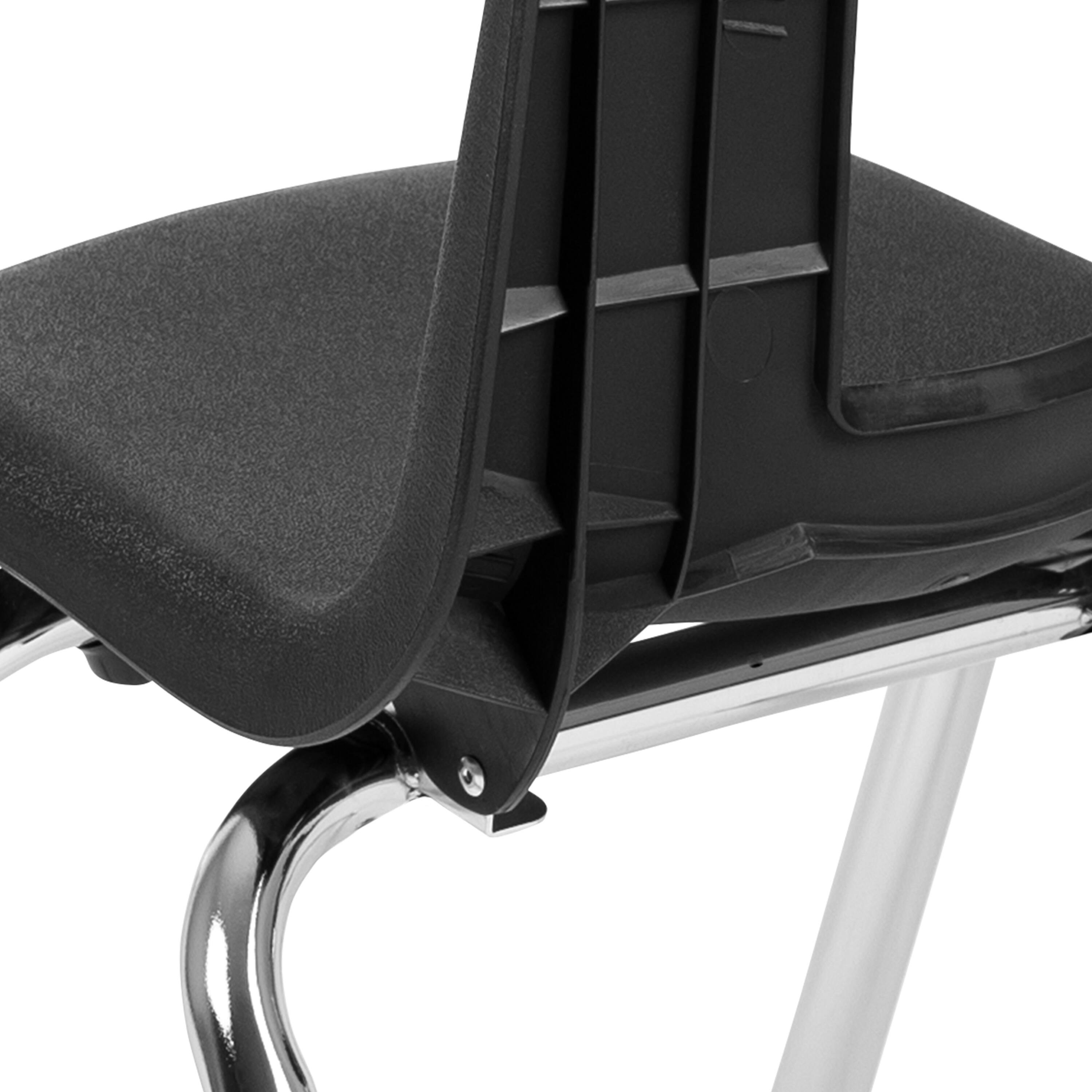 Alt View 10. Emma + Oliver - Student Stack School Chair - 14-inch - Black.