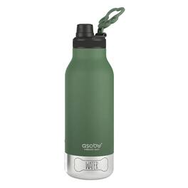 Asobu - Barkey 32-Oz 3-in-1 Water Bottle with Removable Dog Bowl and Food Compartment - Basil Green