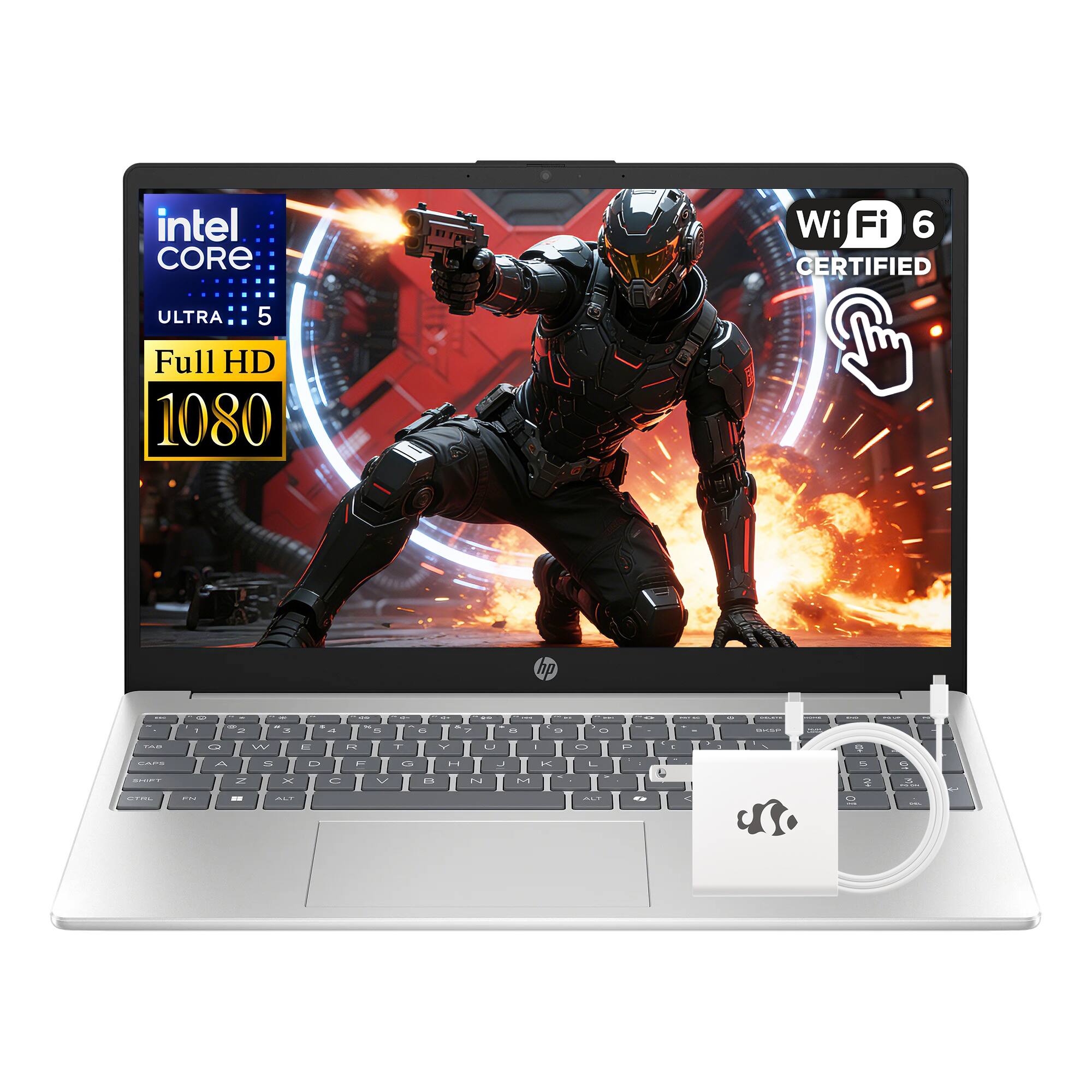 HP - 15.6" Touchscreen Laptop, 14 Cores Intel Ultra 5 125H, 24GB DDR5 RAM 1TB SSD Up to 4.5GHz Beat i7-1360P Wifi6 w/GM - Natural Silver