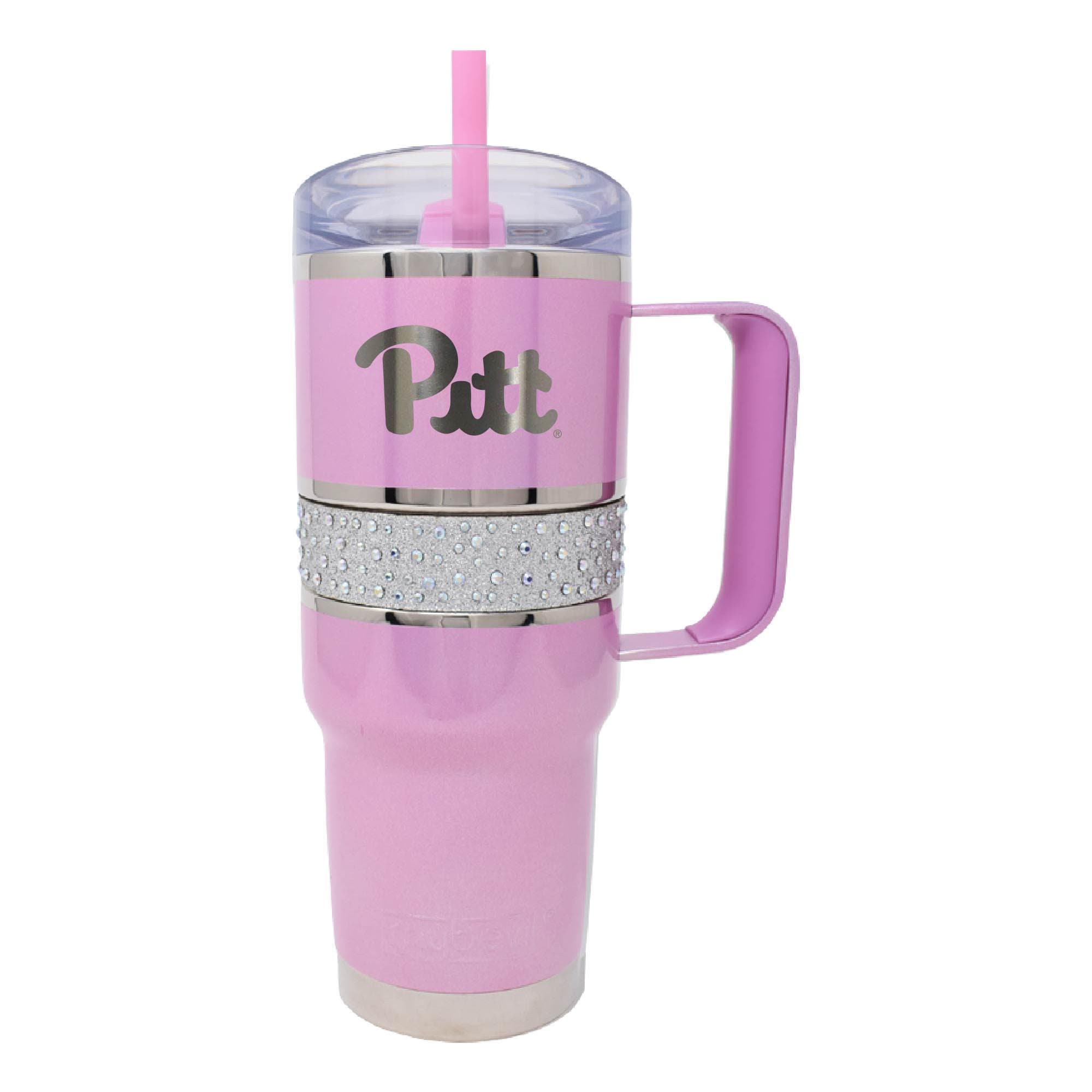 Front. Nordic Company - Pink Pitt Panthers 32oz. MyBevi Rhinestone Hollywood Travel Mug - Pink.