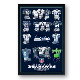 Sporticulture - Seattle Seahawks 14" x 20" Uniform Heritage Framed Art Print - Multicolor