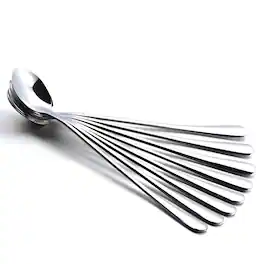 Kitcheniva - 7.5" Stainless Steel Long Handle Mixing Spoons 6 Pcs - Silver