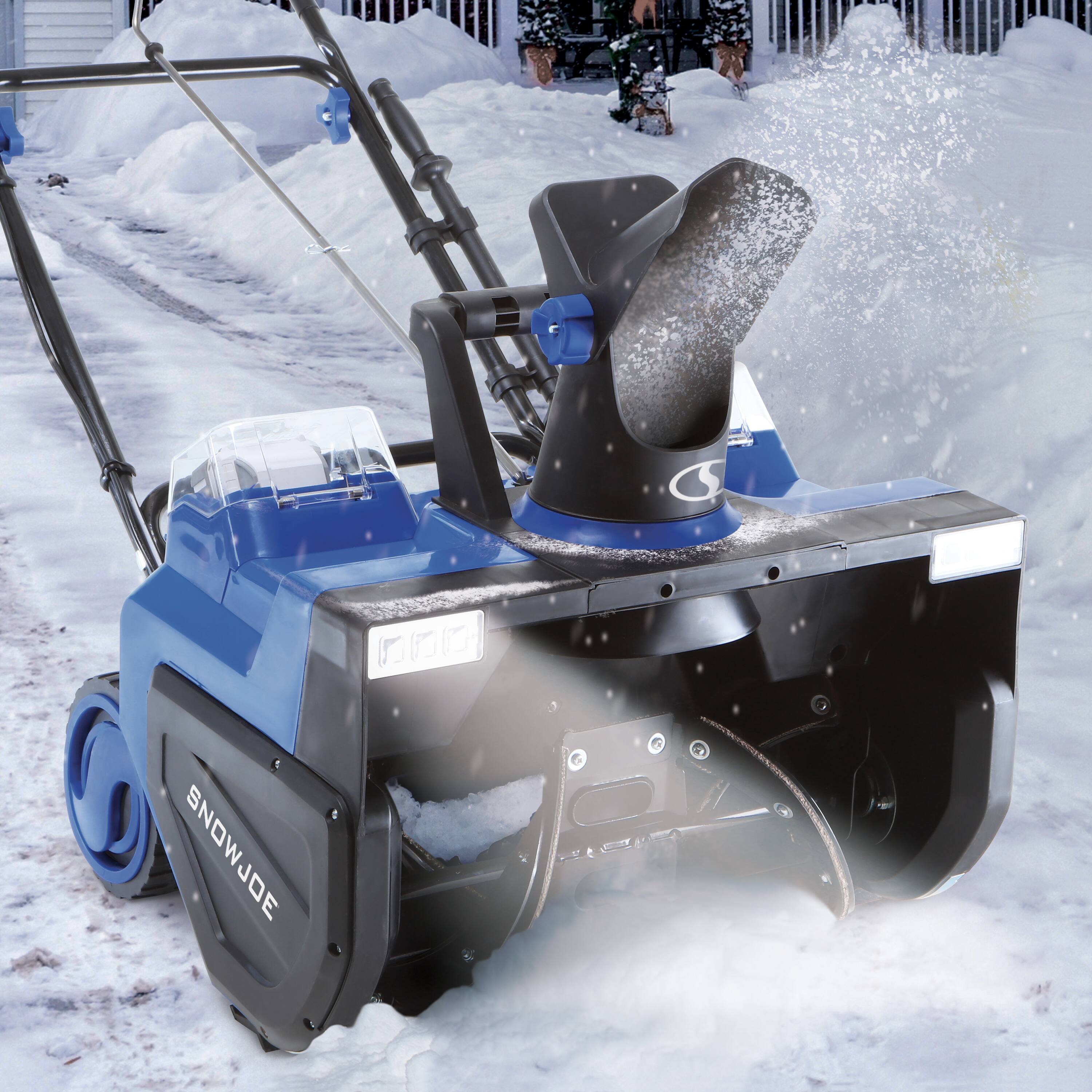 Alt View 15. Snow Joe - 48V 1200W 22" Cordless Snow Blower w/ 2 x 8.0Ah Batteries and Dual Port Charger - Blue.