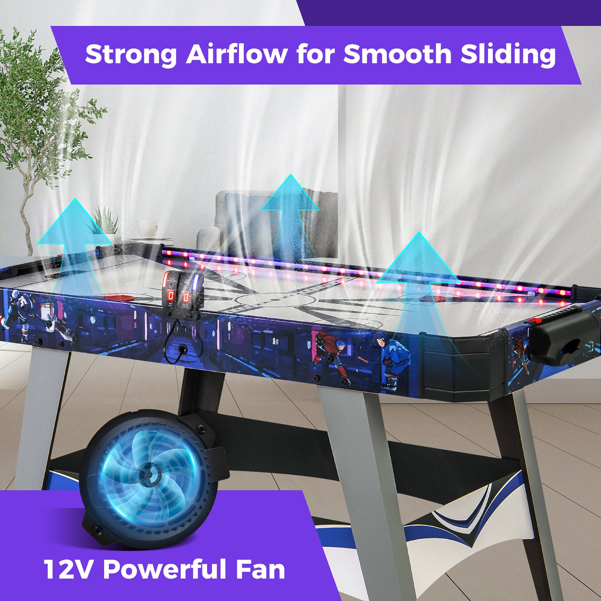 Strong Airflow for Smooth Sliding  
12V Powerful Fan