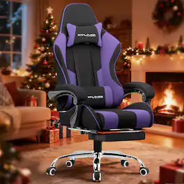GTPlayer - Gaming Chair Breathable Fabric Ergonomic Computer Desk Chair - Purple