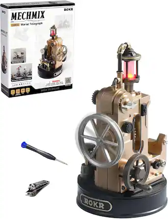 MECHMIX
CGM02 Morse Telegraph
ROKR
Mechanical Art - Free Connection
Level: ****
60 pieces
14+ years
WARNING:
CHOKING HAZARD - Small parts. Not for children under 3 years.
MORSE TELEGRAPH