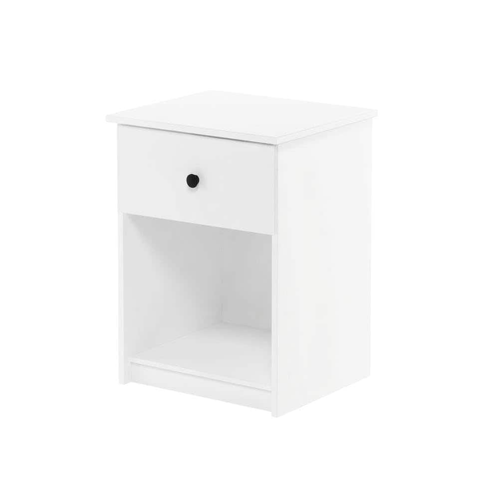 FurniFact - wooden nightstand with drawer and modern design for bedroom storage - White price history on PriceWatchPro