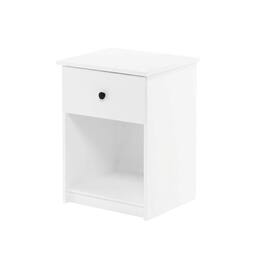 FurniFact - Engineered Wood nightstand with drawer and modern design for bedroom storage - White