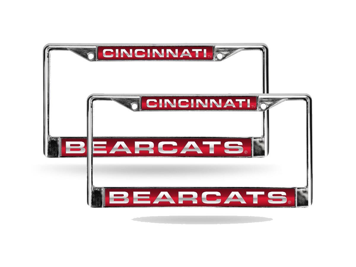 Cincinnati Bearcats Chrome Metal Laser Cut License Plate Frame - Set of 2 Frames
