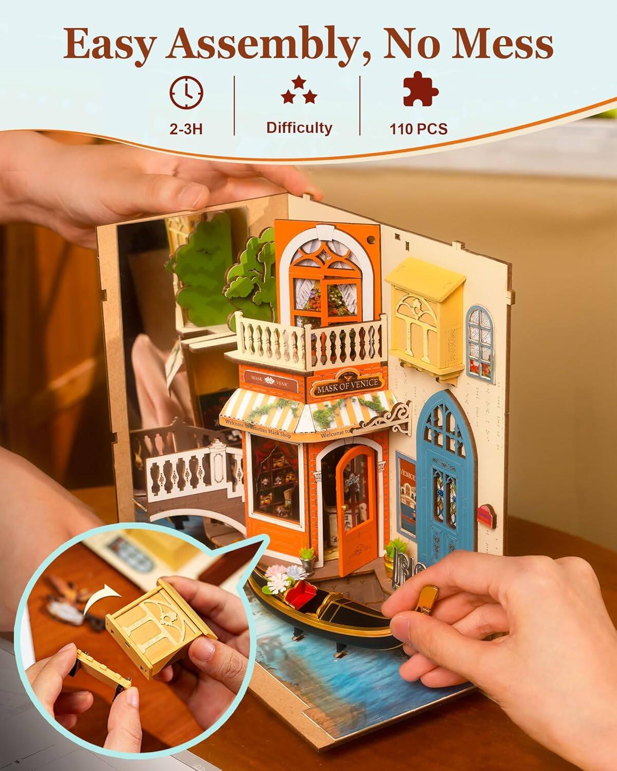 Easy Assembly, No Mess  
2-3H Difficulty  
110 PCS  
MAE VENICE MASK OF VENICE  
Welcome to Venice