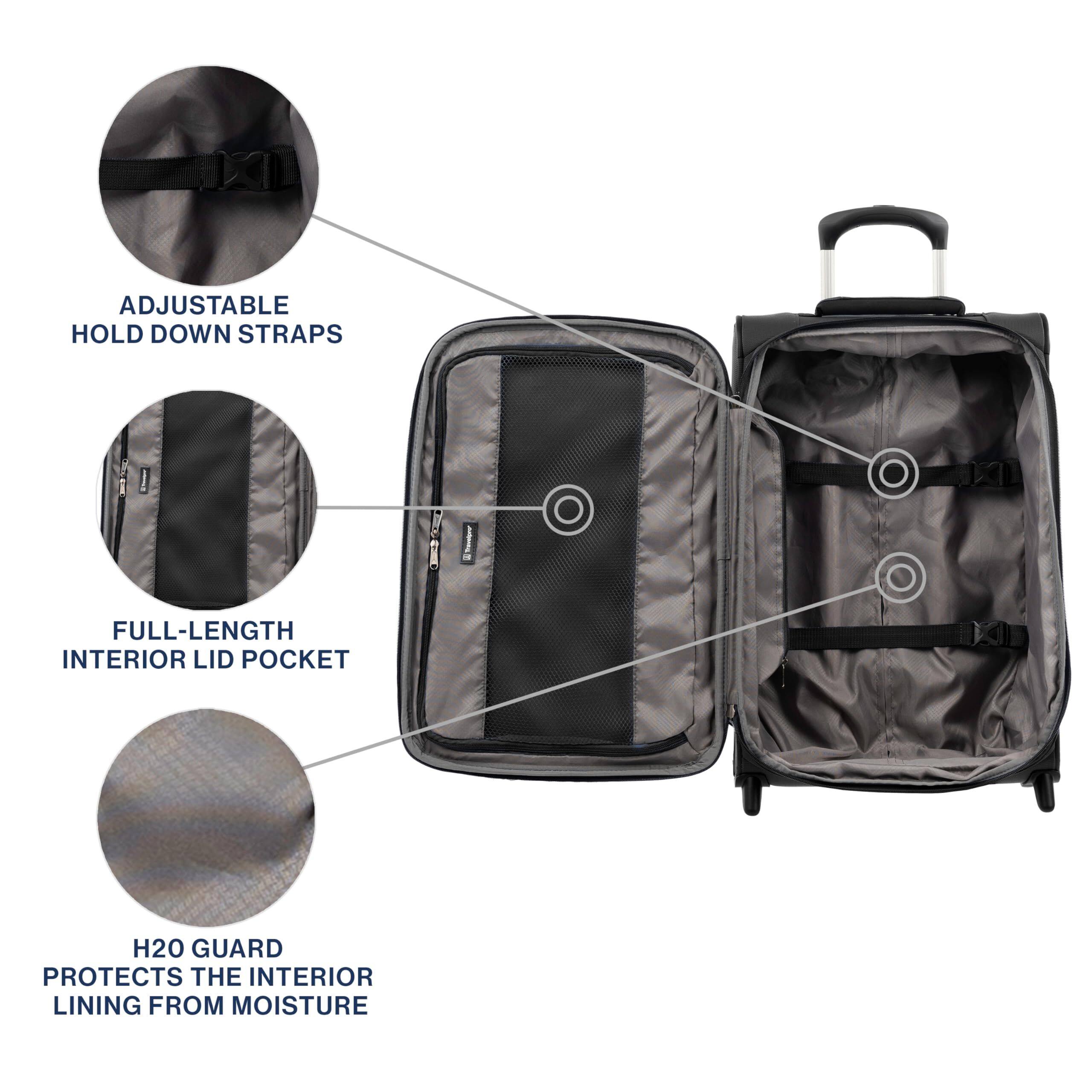 ADJUSTABLE HOLD DOWN STRAPS  
FULL-LENGTH INTERIOR LID POCKET  
H2O GUARD PROTECTS THE INTERIOR LINING FROM MOISTURE