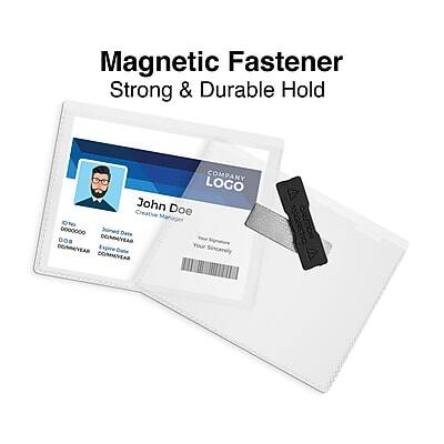 Magnetic Fastener  
Strong & Durable Hold  

COMPANY LOGO  

John Doe  
Creative Media  

10 NO 0000000  
Joined Date 008  
COMM/EAR DOMMYEAR  
Expire Your Date  

Sincerely  
COMMIEAR  

MAGNETIC