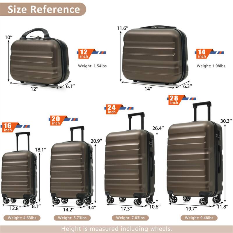 Size Reference

- 12 inch
  - Height: 10"
  - Width: 12"
  - Depth: 6.1"
  - Weight: 1.54lbs

- 14 inch
  - Height: 11.6"
  - Width: 14"
  - Depth: 6.3"
  - Weight: 1.98lbs

- 16 inch
  - Height: 18.1"
  - Width: 12.8"
  - Depth: 8.1"
  - Weight: 4.63lbs

- 20 inch
  - Height: 20.9"
  - Width: 14.2"
  - Depth: 9.4"
  - Weight: 5.73lbs

- 24 inch
  - Height: 26.4"
  - Width: 17.3"
  - Depth: 10.6"
  - Weight: 7.83lbs

- 28 inch
  - Height: 30.3"
  - Width: 19.7"
  -