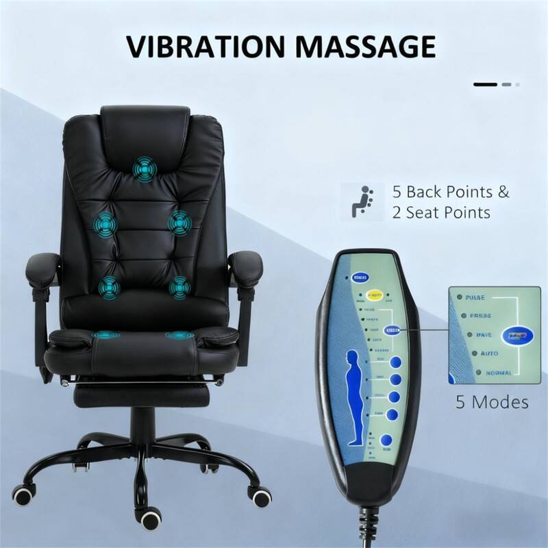 Vibration Massage 5 Back Points & 2 Seat Points - Pulse, Frags, LLD, IPave, 1 Auto, Normal, 5 Modes
