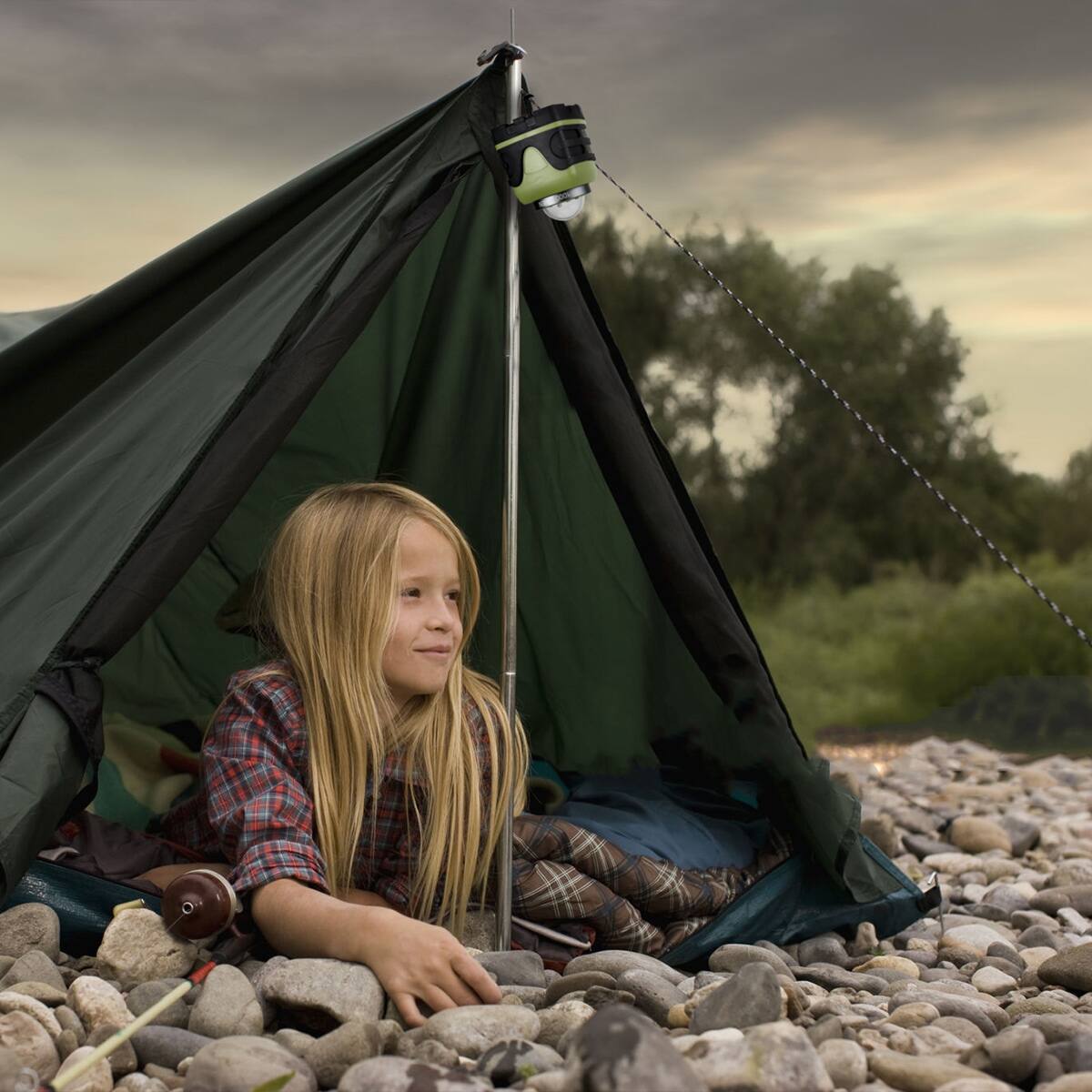 Alt View 10. Lepro - 1000LM Battery Powered LED Camping Lantern 4 Light Modes - Green.