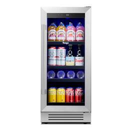 Yeego - 15 Inch Beverage Refrigerator Cooler, 100-Can Soda & Beer Drink Cooler, Built-in or Freestanding for Home or Office - Stainless Steel