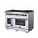 Angle. Forno Appliances - Capriasca 6.58 Cu. Ft. Freestanding Dual Fuel True Convection Range with French Doors - White.