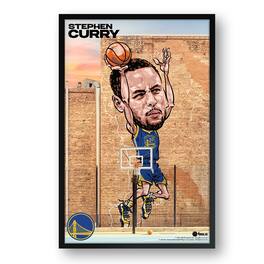 Sporticulture - Stephen Curry Golden State Warriors Framed 14" x 20" Player Caricature Art - Multicolor