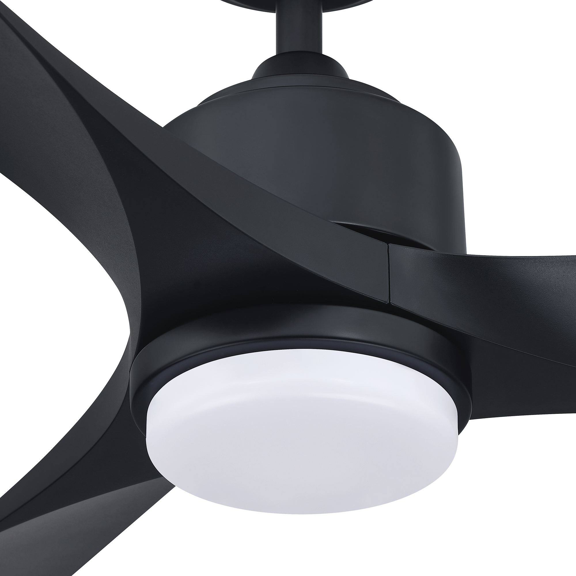 Alt View 8. Parrot Uncle - 66 in. Modern Integrated LED Black Propeller Ceiling Fan with Light and Remote - Black.
