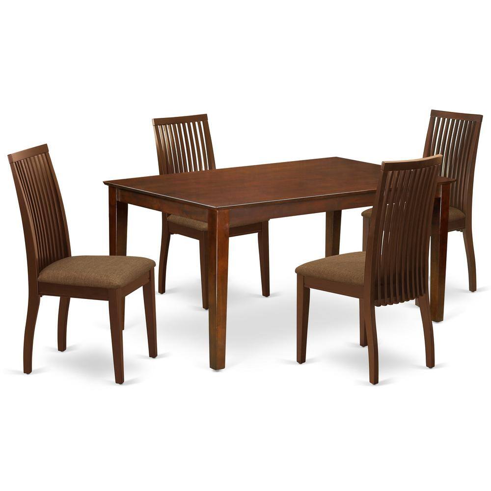 Back. East West Furniture - Dining Room Set Mahogany - Brown.
