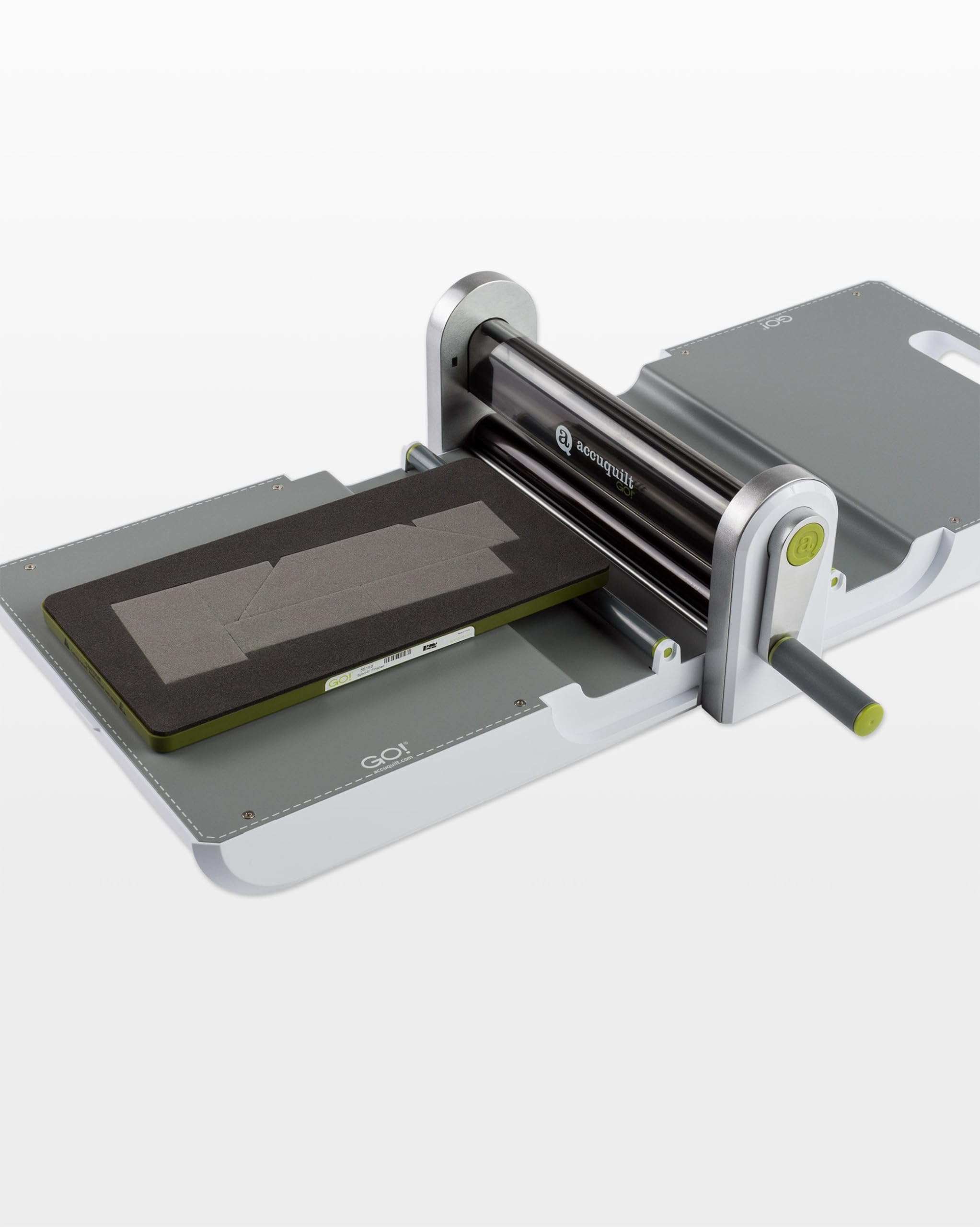 Angle. AccuQuilt - Accuq uilt Coil Punch Haberdashery/Back Cover Plastic/Metal Grey/Green, 35 x 16.5 cm.
