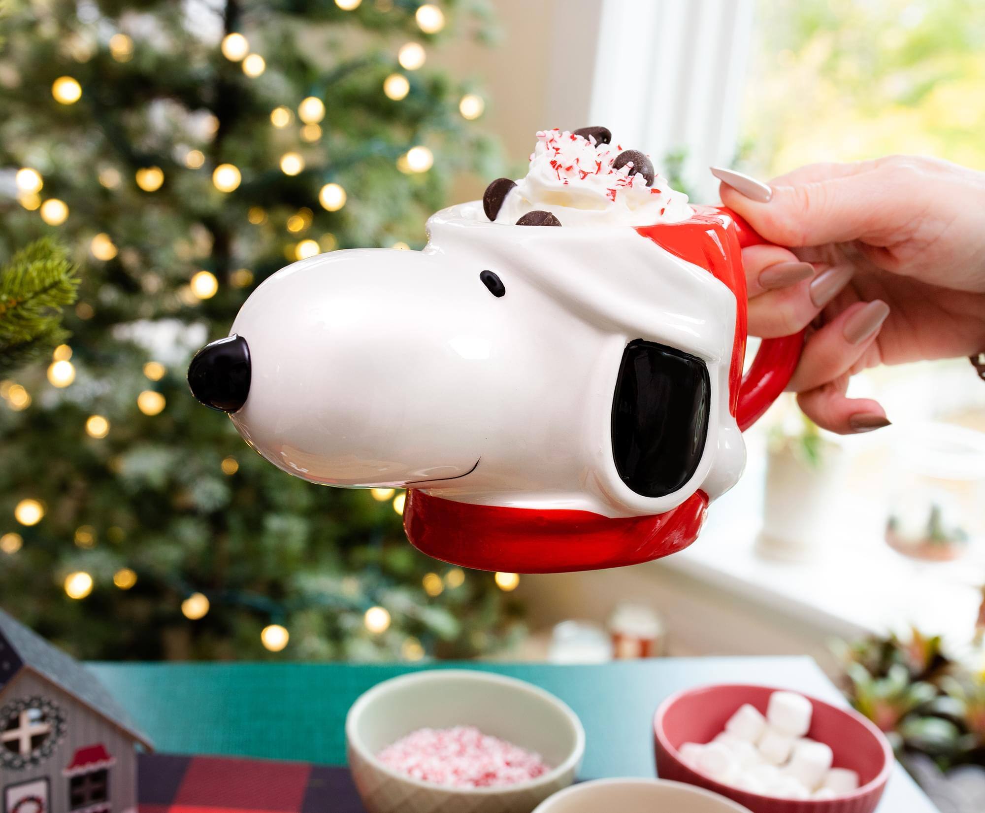 Alt View 5. Silver Buffalo - Peanuts Snoopy Christmas 3D Sculpted Ceramic Mug | Holds 20 Ounces - White.