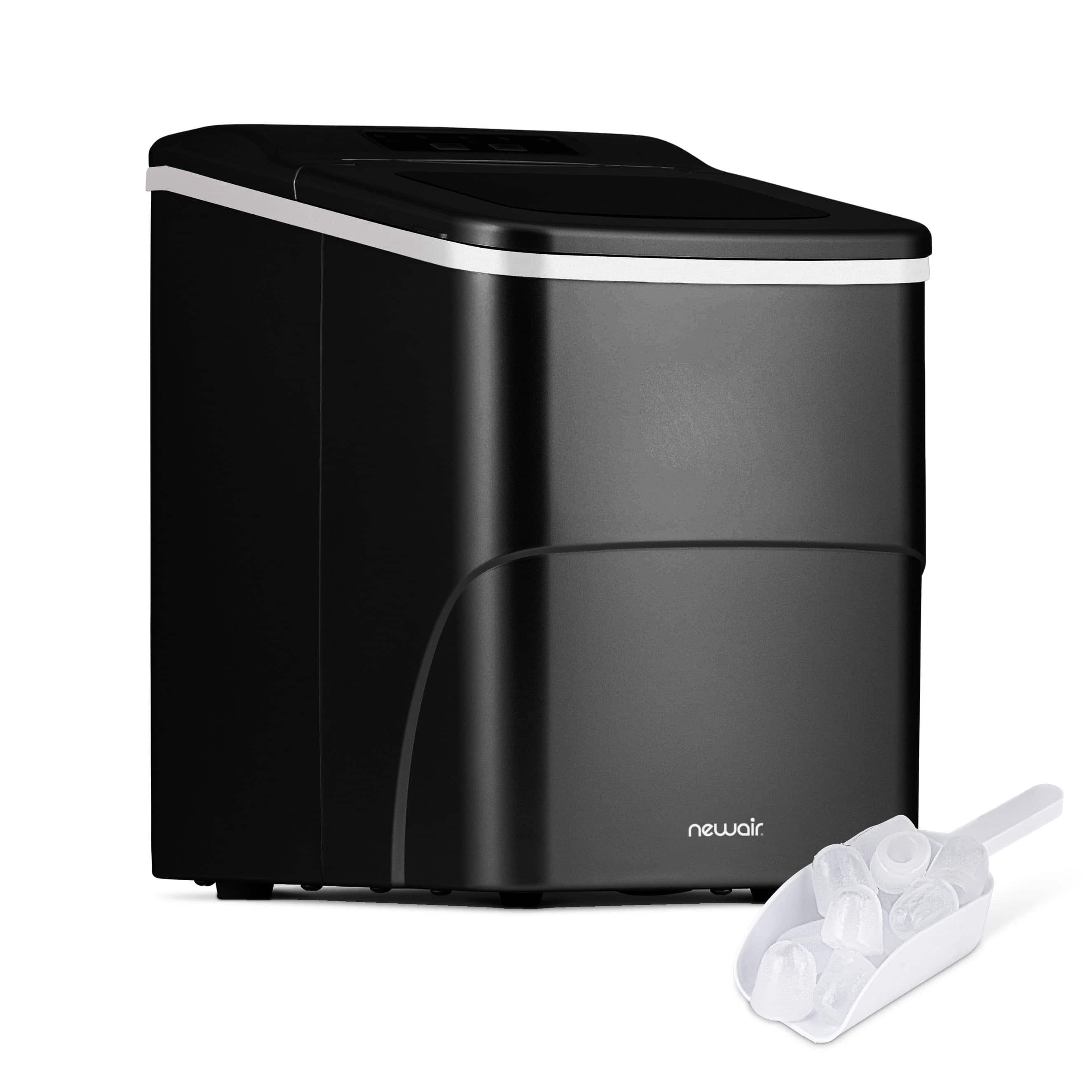 NewAir - 26 lbs. Countertop Ice Maker, Large or Small Ice Size, Easy to Clean BPA-Free Parts - Matte Black