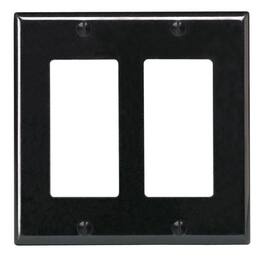 Leviton - Decora 2 gang Thermoset Plastic Decorator Wall Plate 1 pk - Black