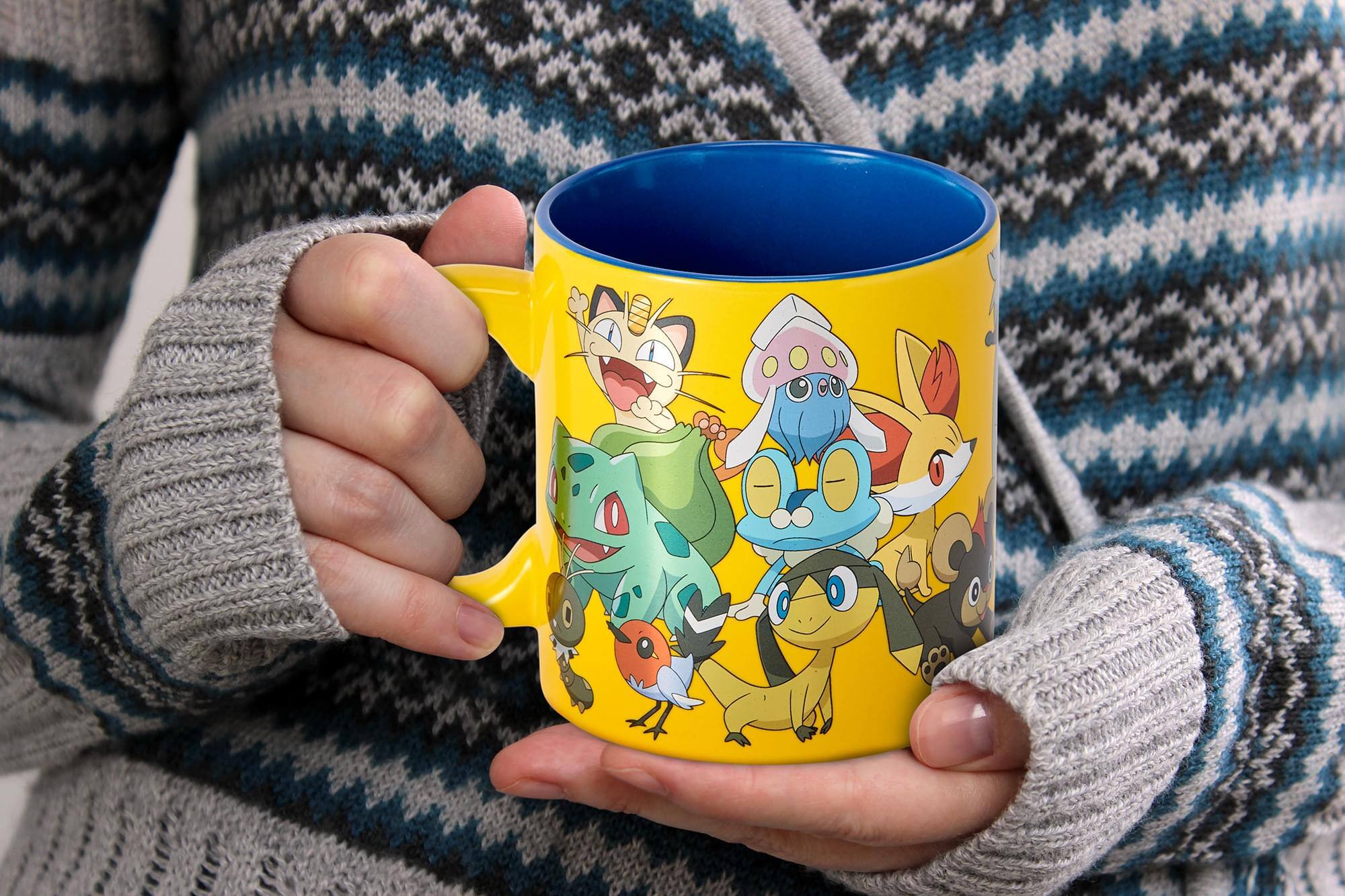 Alt View 3. Pokémon - Pokémon XY Series Large Pokémon Group Foil Print Coffee Mug | Holds 20 Ounces - Yellow.