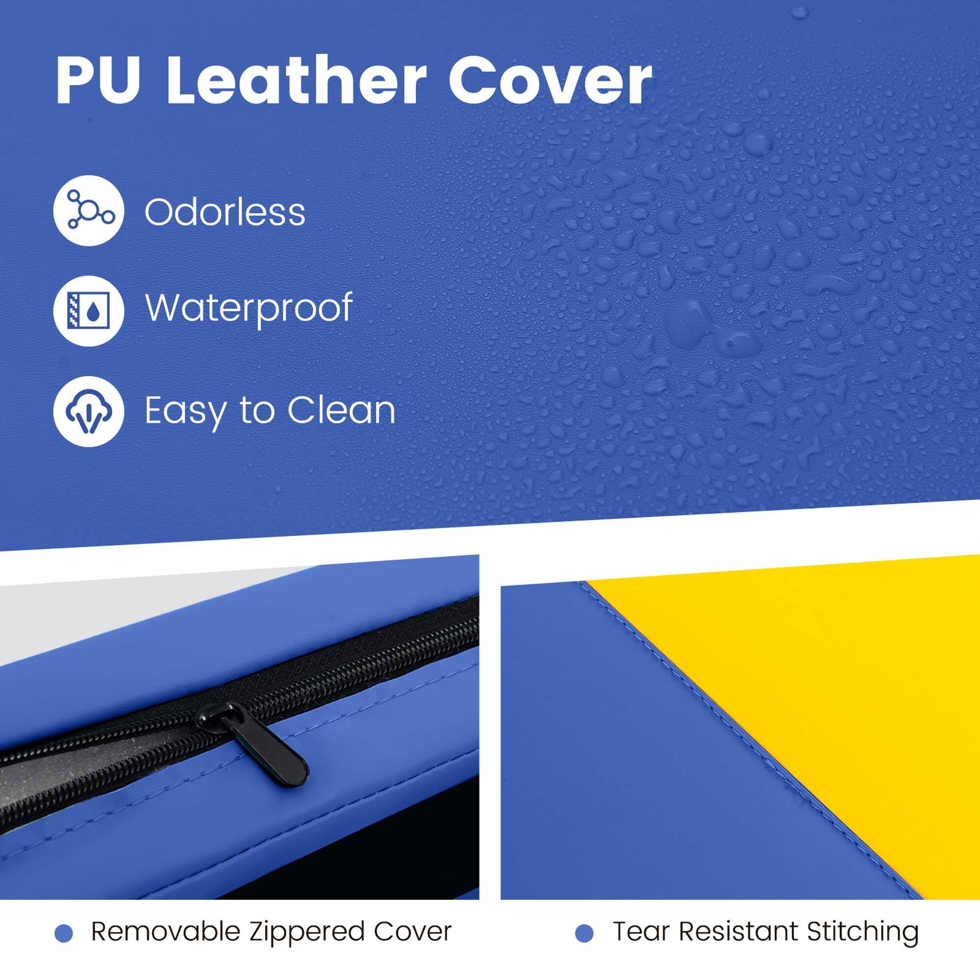 PU Leather Cover

- Odorless
- Waterproof
- Easy to Clean

- Removable Zippered Cover
- Tear Resistant Stitching