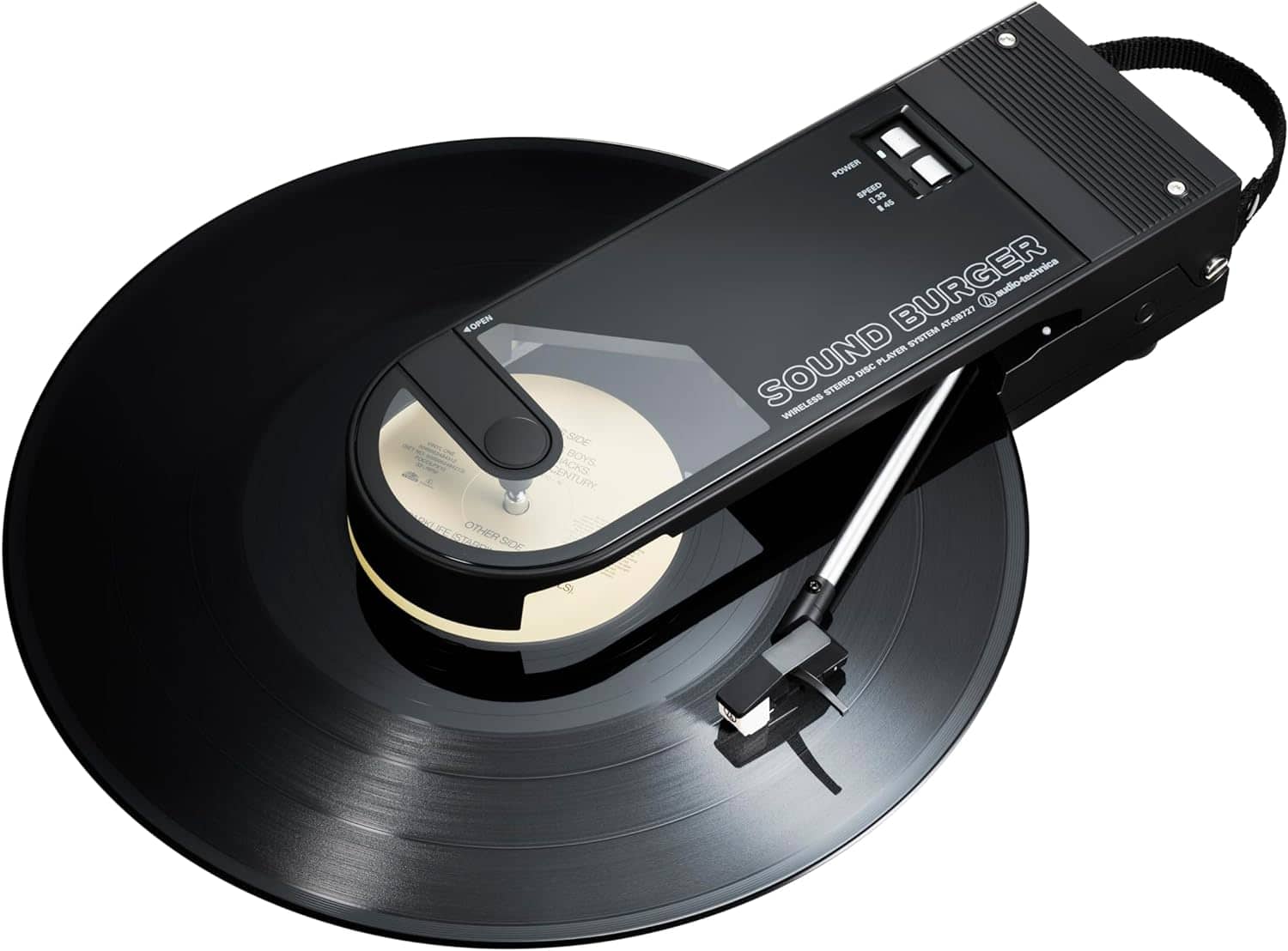 Front. Audio-Technica - AT-SB727-BK Sound Burger Portable Turntable - Black.