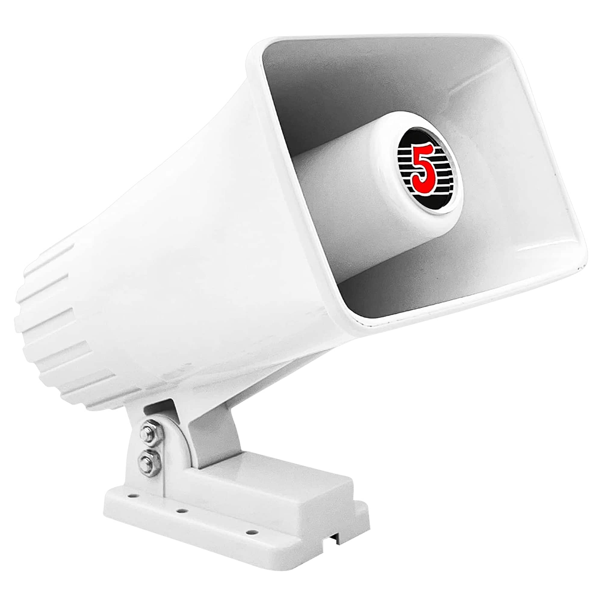 5 CORE - PA Speaker 6 x 4" 50W Bull Horn Loud Audio Outdoor Speakers System 8Ohm Reflex Megaphone-HW 405 WH - White