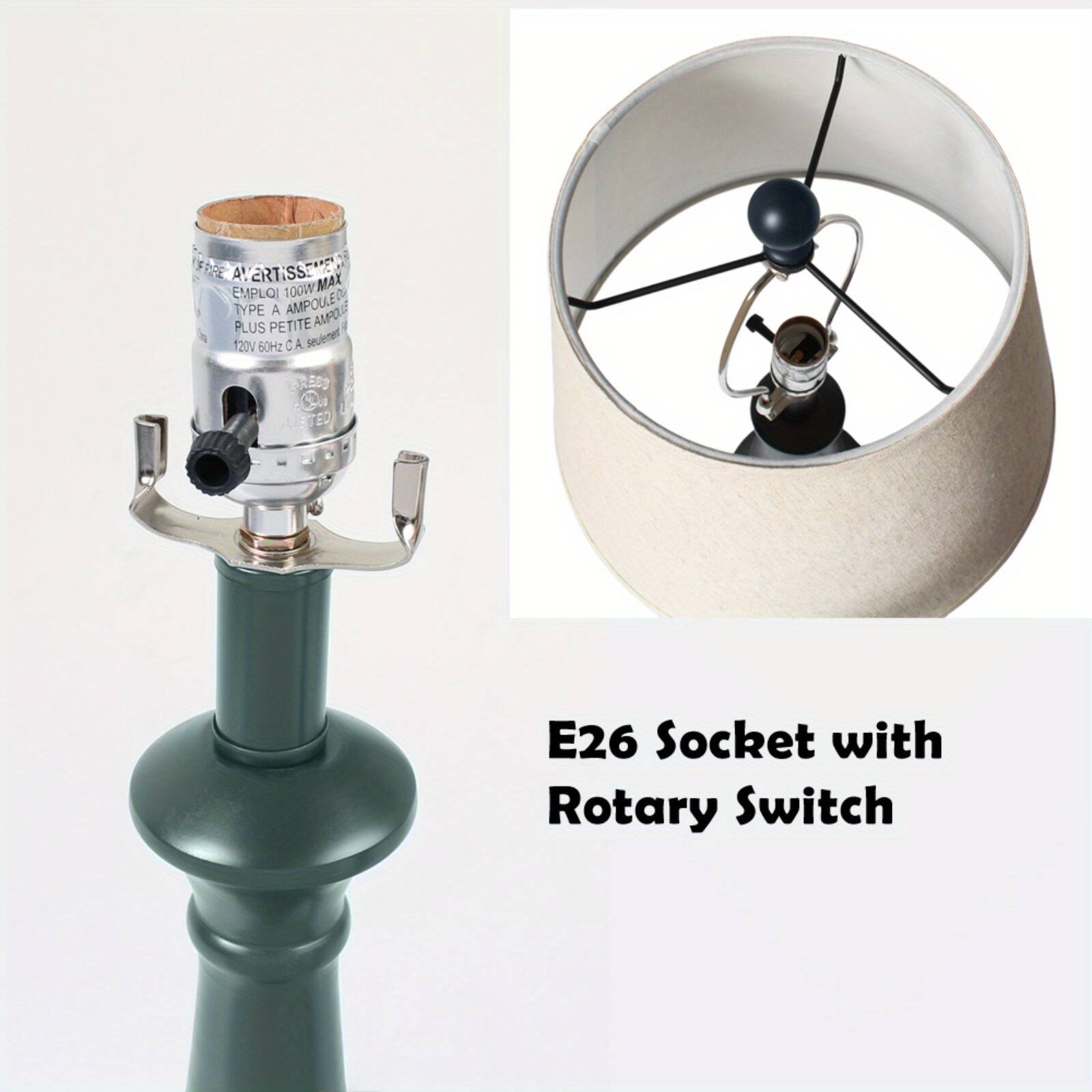 AVERTISSEMENT 100W MAX EMPLOI TYPE A AMPOULE PLUS PETITE 120V 60Hz C.A. seulement

JUSTED

E26 Socket with Rotary Switch