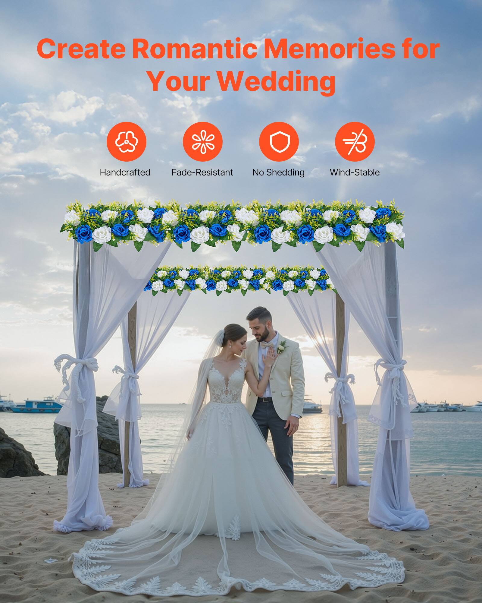 Create Romantic Memories for Your Wedding

- Handcrafted
- Fade-Resistant
- No Shedding
- Wind-Stable