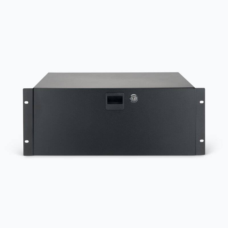 Angle. On Stage Stands - On-Stage Locking Rack Drawer, 4U (RDL4000) - Black.