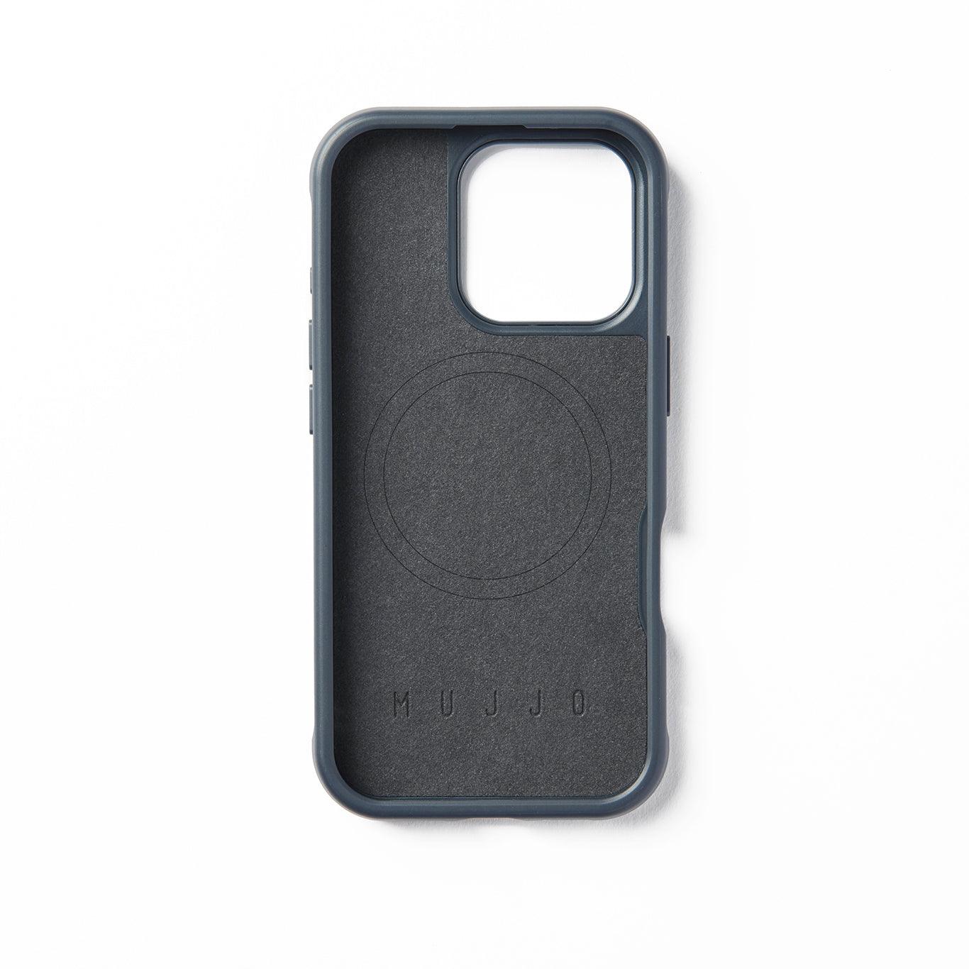Alt View 1. Mujjo - iPhone 16 Pro Shield Case - Steel Blue.