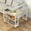 Alt View 3. Costway - 360° Rotatable Sofa Side Table L-shaped Laptop Desk Snack Table withShelf Patented - Natural.